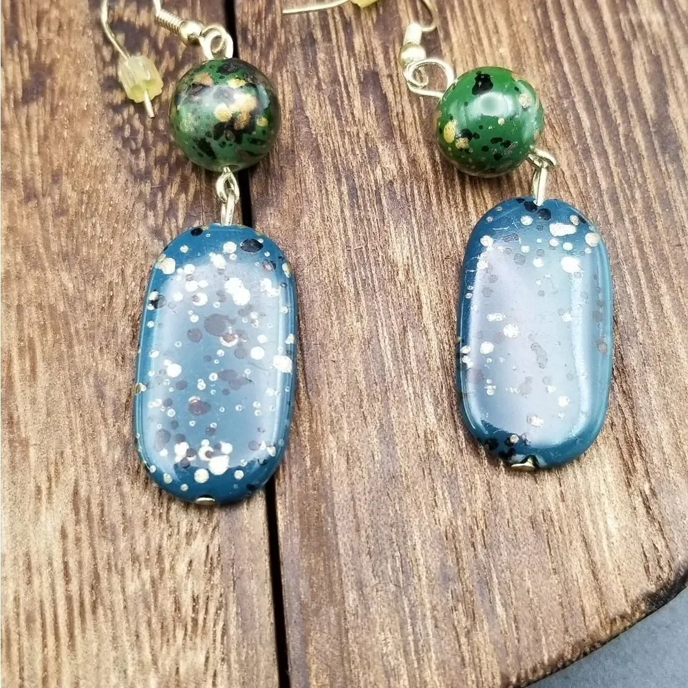 Spackled toadstool earrings whimsical jewelry E0337